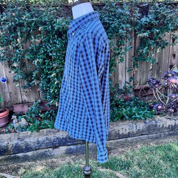 Tommy Hilfiger Blue Checkered Button-Up Shirt Men's Size Large - Picture 7 of 9